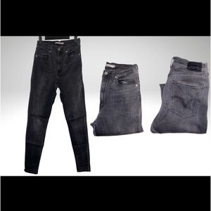 FAIRLY NEW LEVIS FADED GRAY MILE HIGH RISE SUPER SKINNY. FAIRLY NEW 27-32